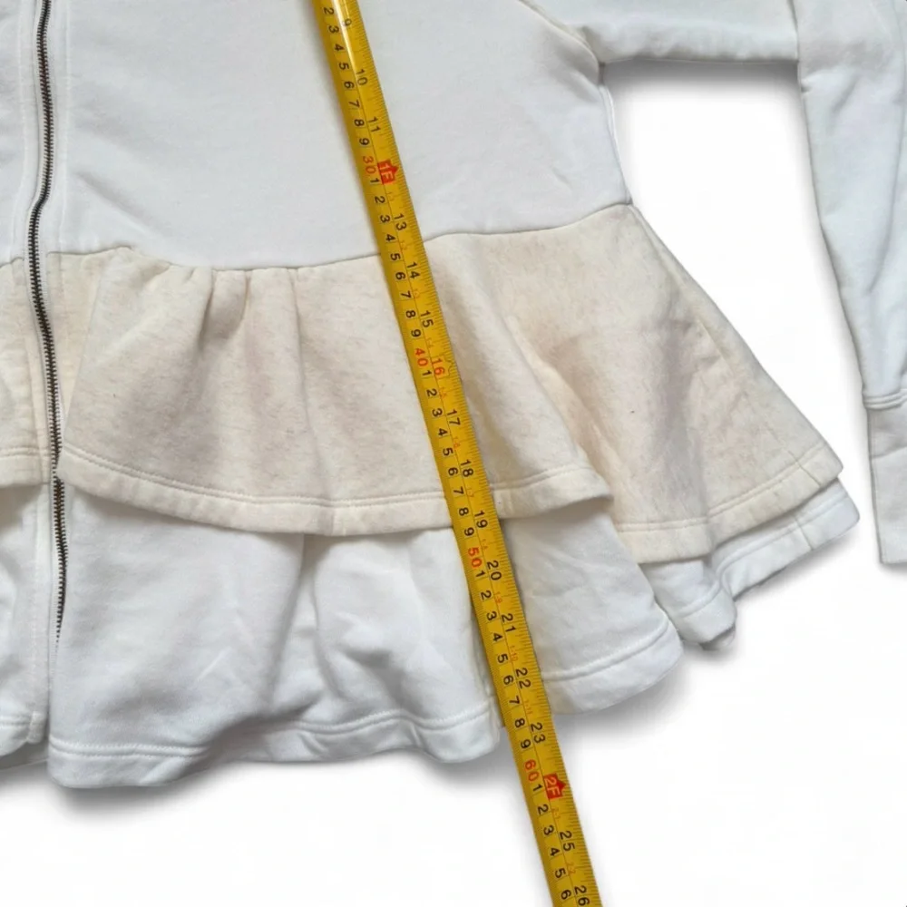 Maeve White Ruffle Zip-Up Jacket - Picture 6 of 7